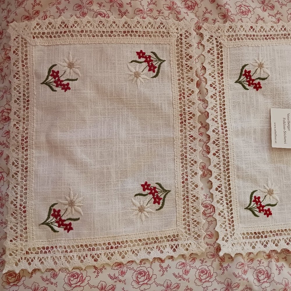 Two 50% wool and 50% linen placemats from Austria